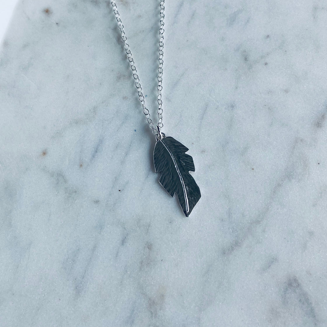 Sterling Silver feather pendant